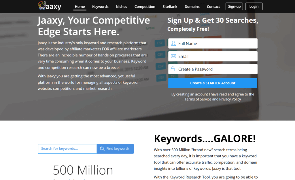 Jaaxy Keyword research tools