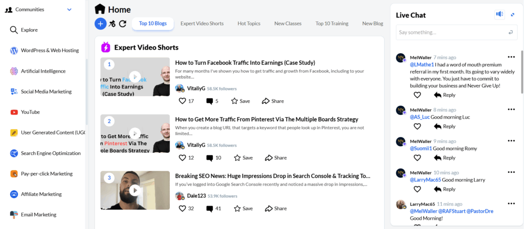 Wealthy affiliate community