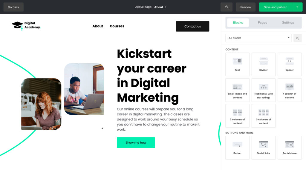 Mailerlite Website Builders