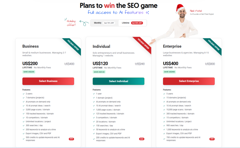 Best SEO Tools
Ubersuggest Pricing and plans